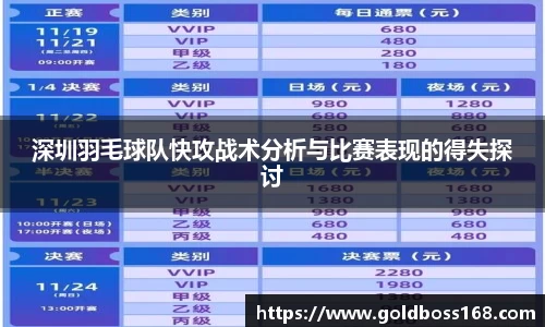 深圳羽毛球队快攻战术分析与比赛表现的得失探讨